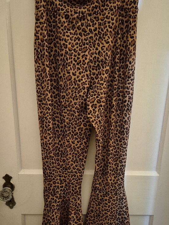 grace & emma Pants - Leopard Print Flared Pants - Brown